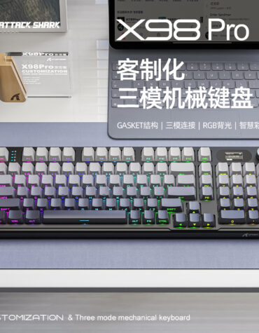 DIY Hardware Lab X98 Pro Tri-Mode Mechanical Keyboard 98% Layout RGB Backlit Integrated LCD Screen Hot-Swappable Blueberry Switches DIY Hardware Lab X98 Pro Tri-Mode Mechanical Keyboard 98% Layout RGB Backlit Integrated LCD Screen Hot-Swappable Blueberry Switches