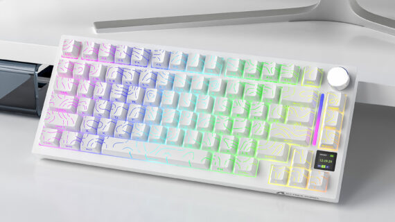 Home 12 DIY Hardware Lab X820 Ultra Tri-Mode Wireless Mechanical Keyboard 81 Keys RGB Backlit Built-in Smart LCD Display Hot-Swappable Gasket Mount Gaming Keyboard