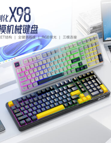 DIY Hardware Lab X98 Wireless Mechanical Keyboard Tri-Mode Gasket Mount RGB Hot-Swappable Gaming Keyboard with Strawberry Switches DIY Hardware Lab X98 Wireless Mechanical Keyboard Tri-Mode Gasket Mount RGB Hot-Swappable Gaming Keyboard with Strawberry Switches