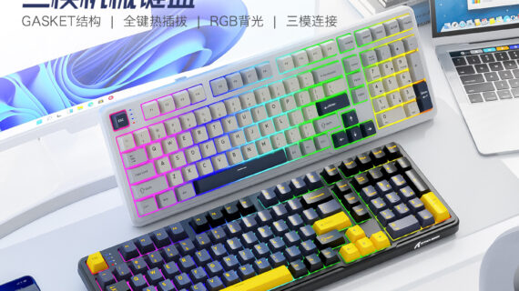 Home 12 DIY Hardware Lab X98 Wireless Mechanical Keyboard Tri-Mode Gasket Mount RGB Hot-Swappable Gaming Keyboard with Strawberry Switches