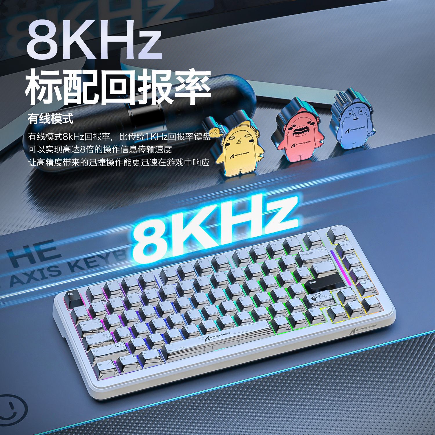 DIY Hardware Lab X82 PRO HE Wireless Tri-Mode RGB Hall Effect Gaming Keyboard 82-Key with Adjustable Actuation & Rapid Trigger for PC Mac DIY Hardware Lab X82 PRO HE Wireless Tri-Mode RGB Hall Effect Gaming Keyboard 82-Key with Adjustable Actuation & Rapid Trigger for PC Mac - Image 2